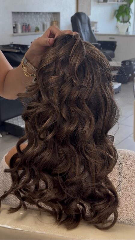 Brunette hair after smoothing treatment