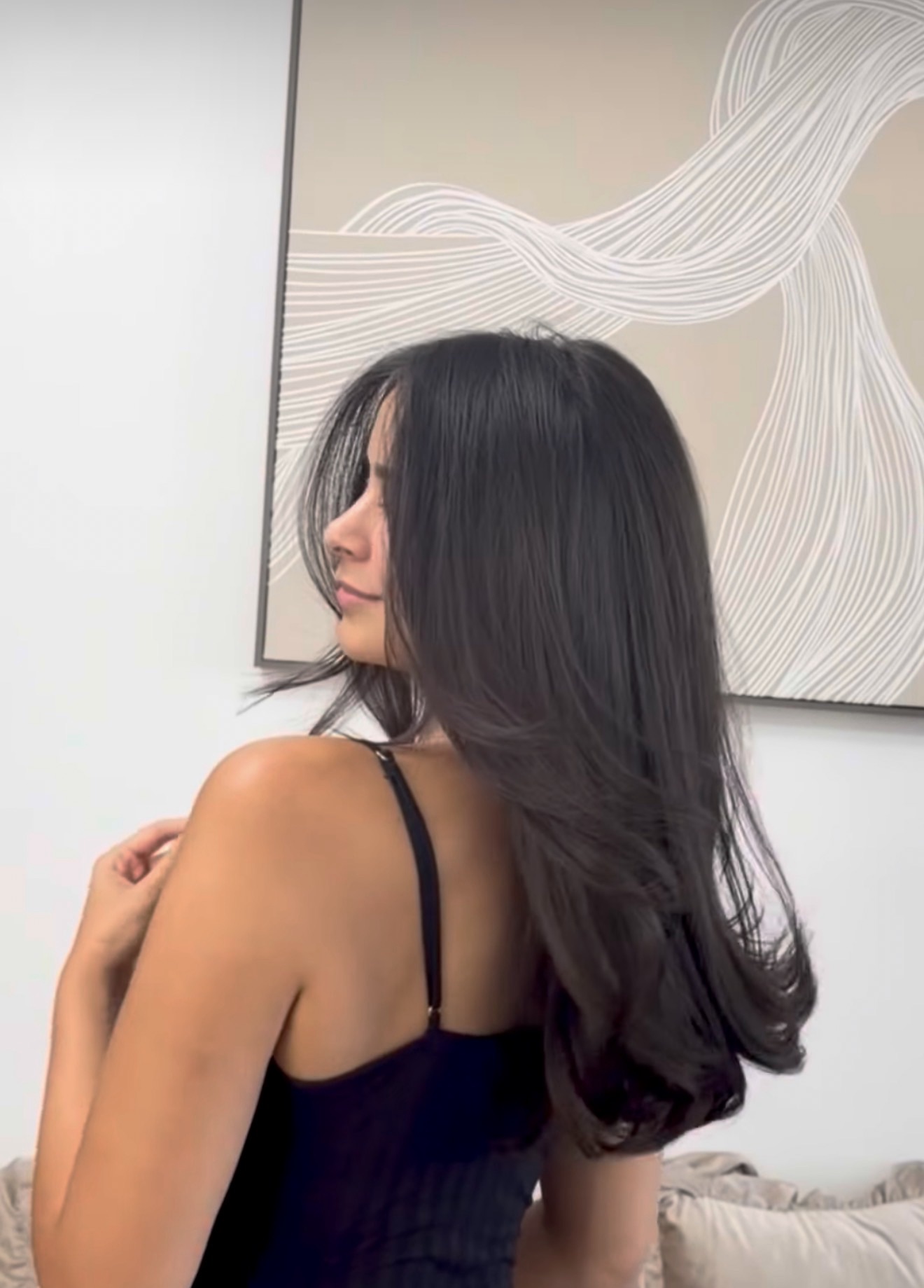 Sleek long layers at Moroccan Beauty Center in Cypress TX